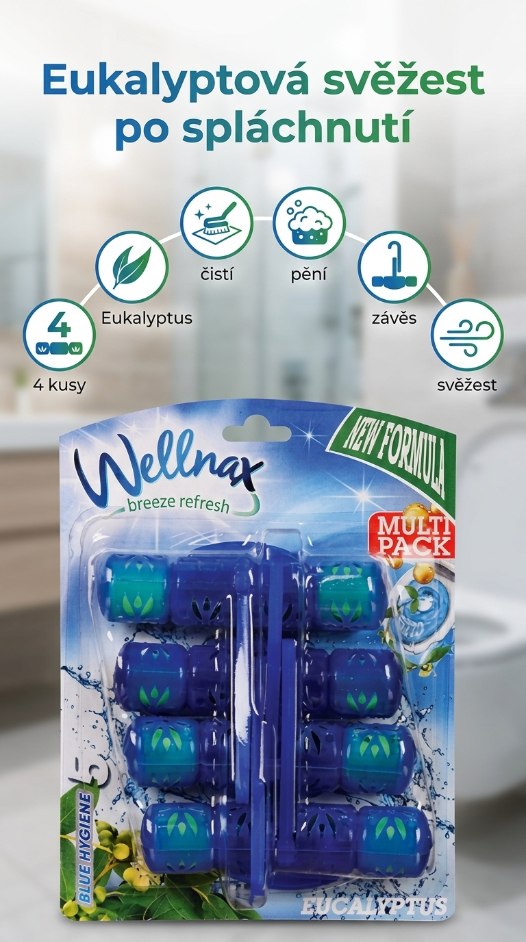 Wellnax Eukalyptus WC závěsky - mobilní infografika