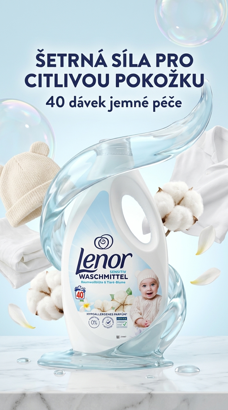 Lenor Sensitiv prací gel pro citlivou pokožku - lifestyle poster