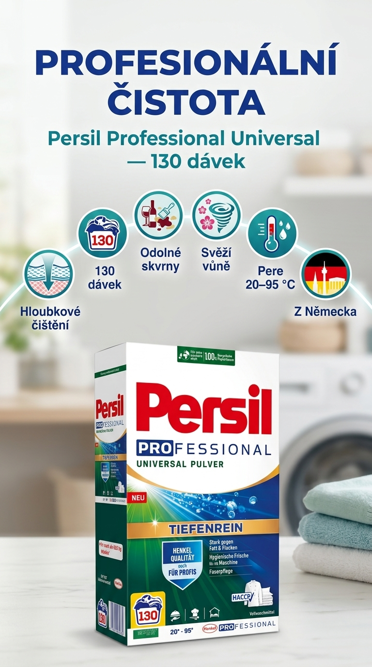 Persil Professional Universal prací prášek 130 dávek - mobilní infografika