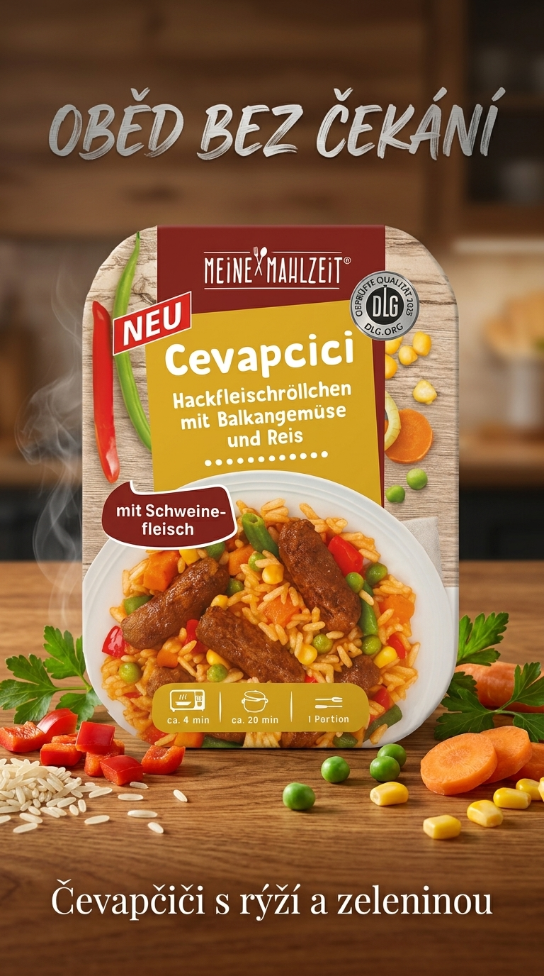 Meine Mahlzeit Čevapčiči s balkánskou zeleninou a rýží 300 g - lifestyle poster