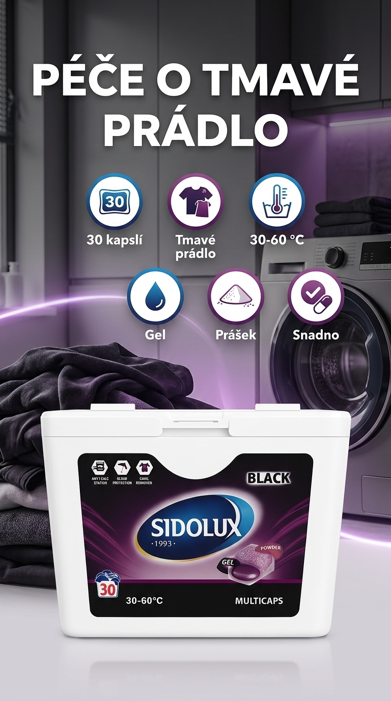 Sidolux Multicaps Black - mobilní infografika