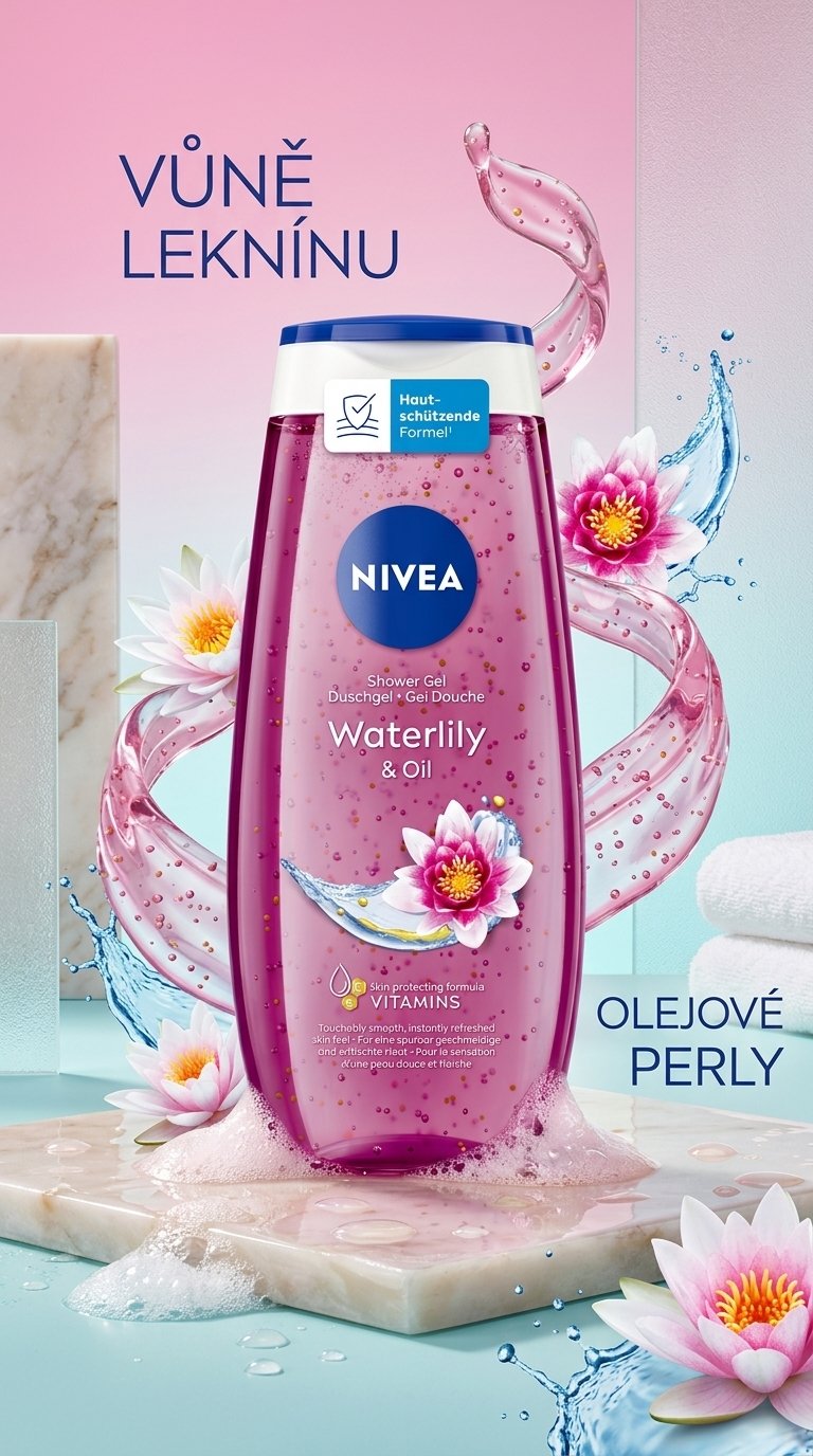 Nivea Waterlily & Oil sprchový gel 250 ml - lifestyle poster