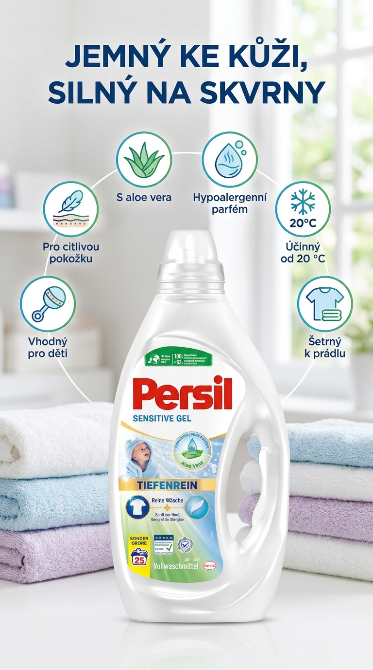 Persil Sensitive Gel - mobilní infografika