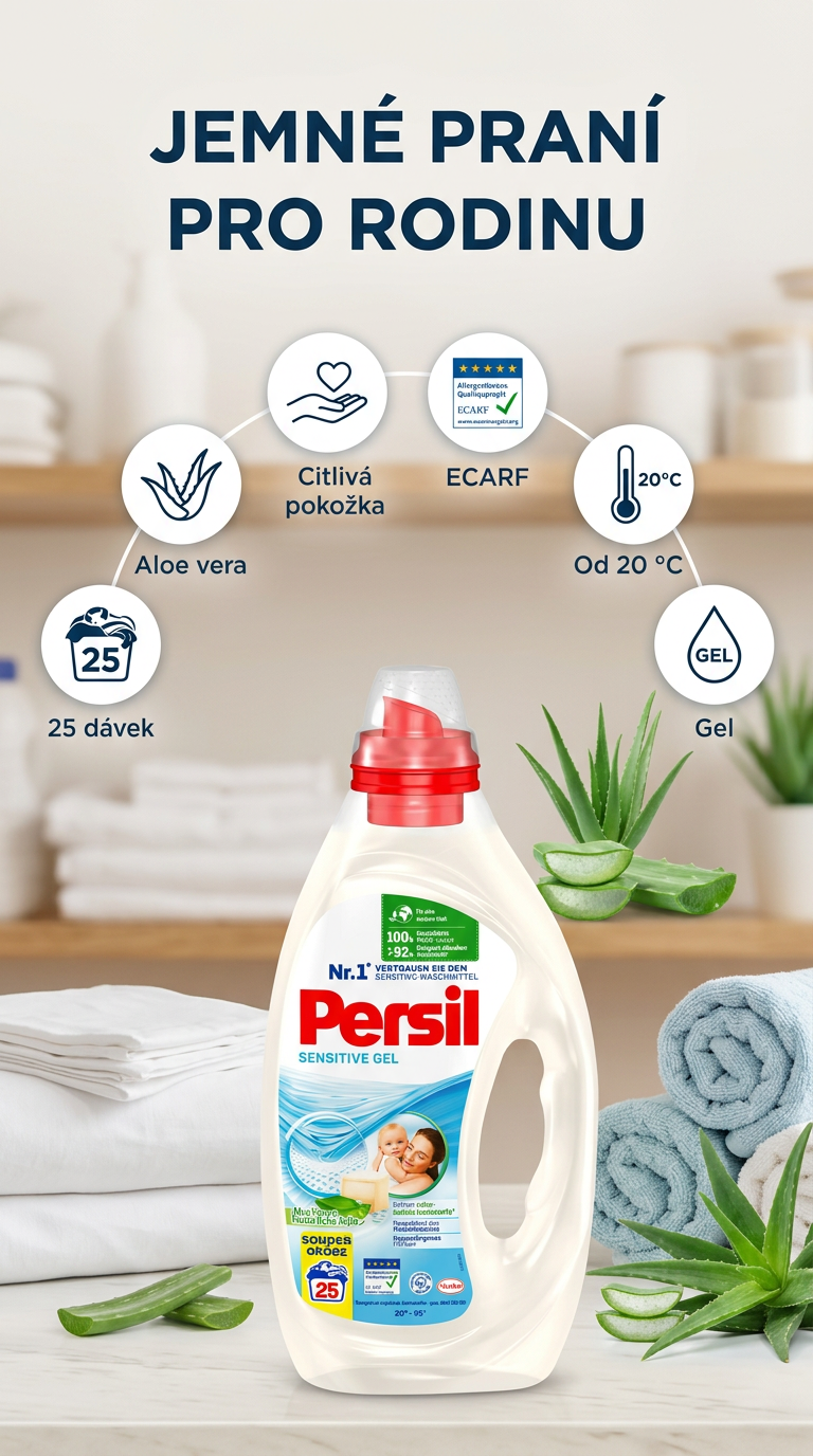 Persil Sensitive Gel Aloe Vera - mobilní infografika