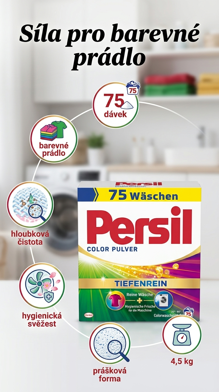 Persil Color Pulver - mobilní infografika