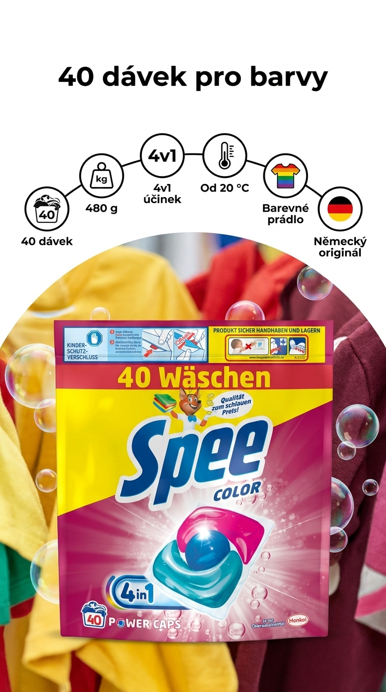 Spee Power Caps Color 40 dávek - mobilní infografika