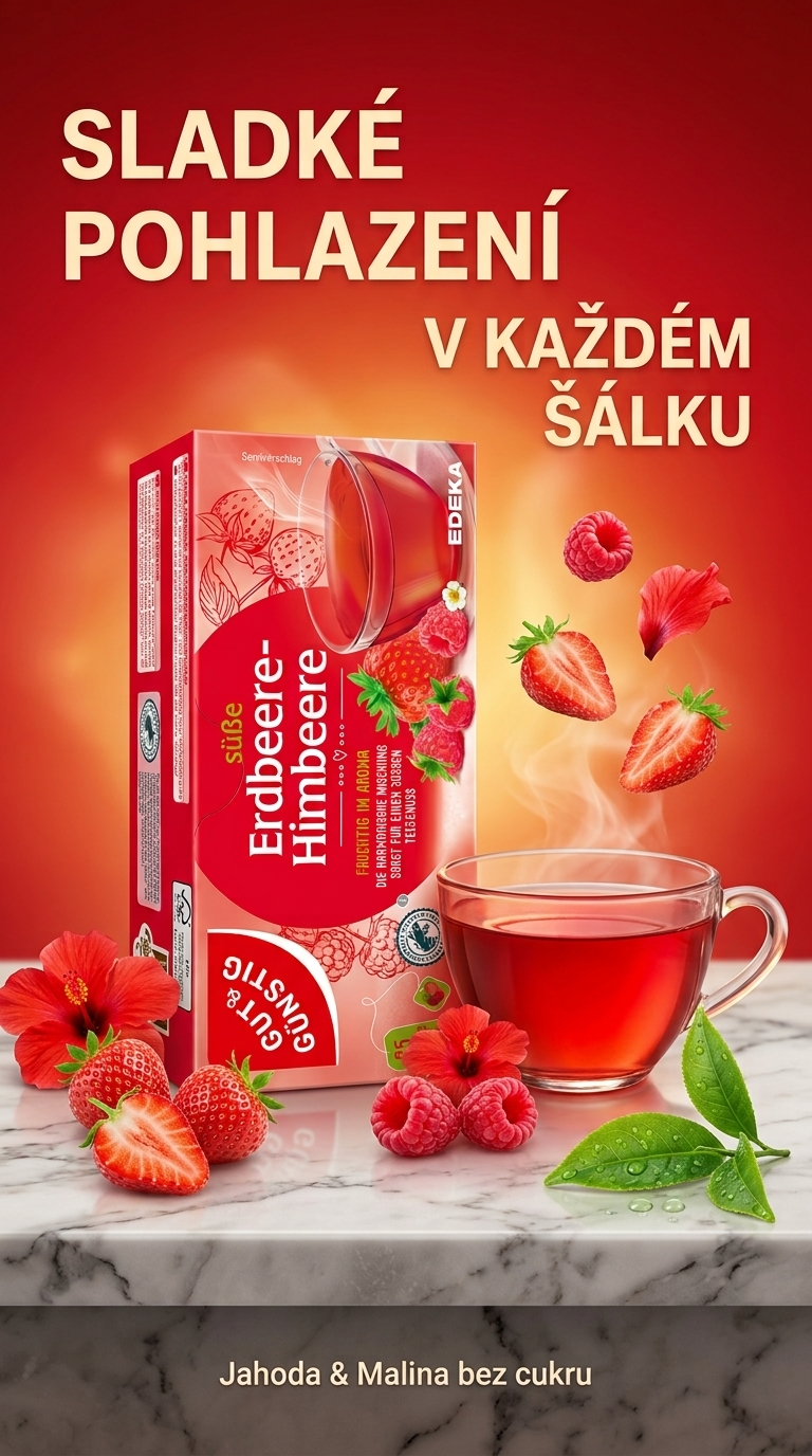 G&G ovocný čaj Jahoda a Malina - lifestyle plakát
