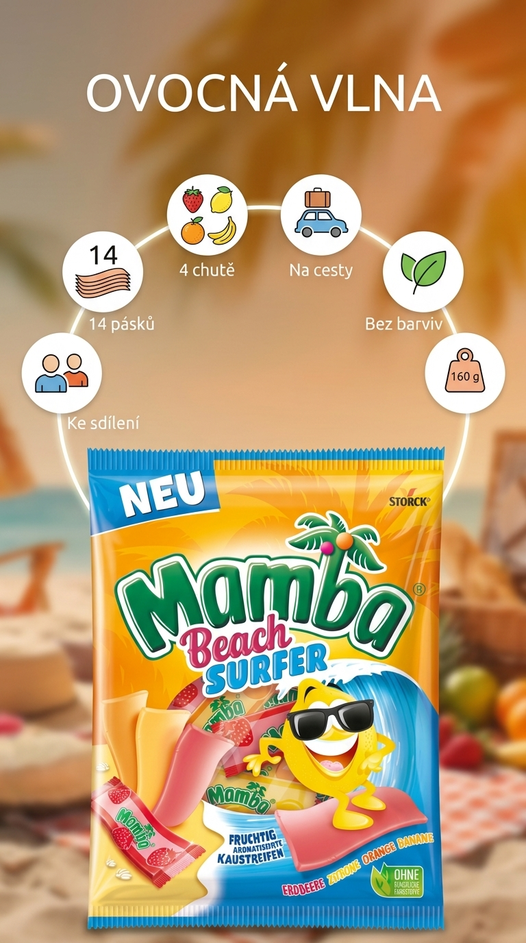 Mamba Beach Surfer - mobilní infografika