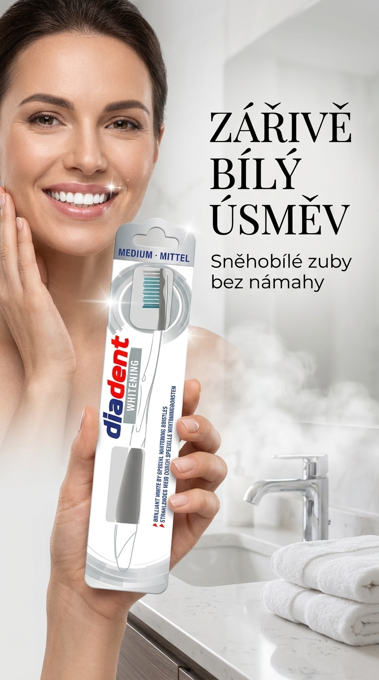 Diadent Whitening - lifestyle poster zářivého úsměvu