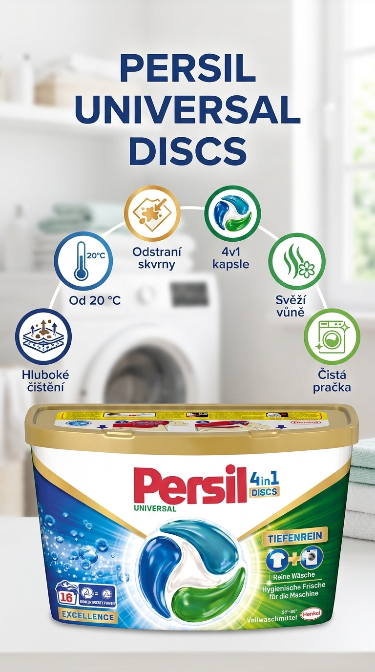 Persil Universal DISC 4in1 - mobilní infografika
