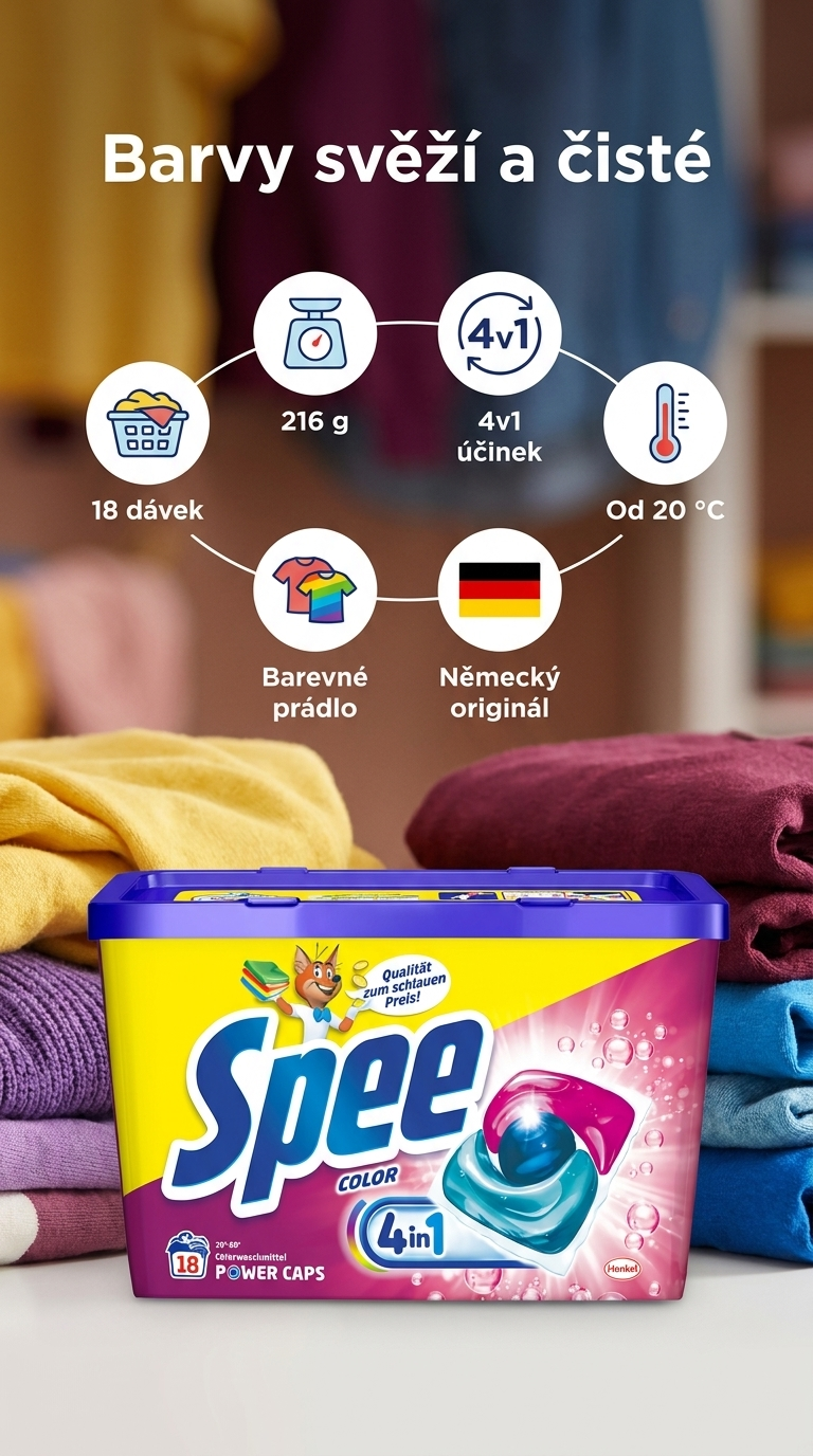Spee Power Caps Color - mobilní infografika