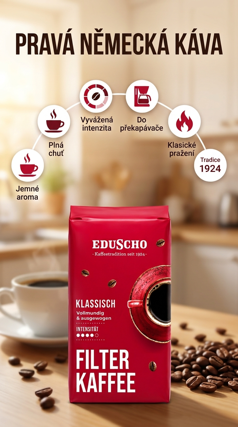 Eduscho Nr. 1 mletá káva - mobilní infografika