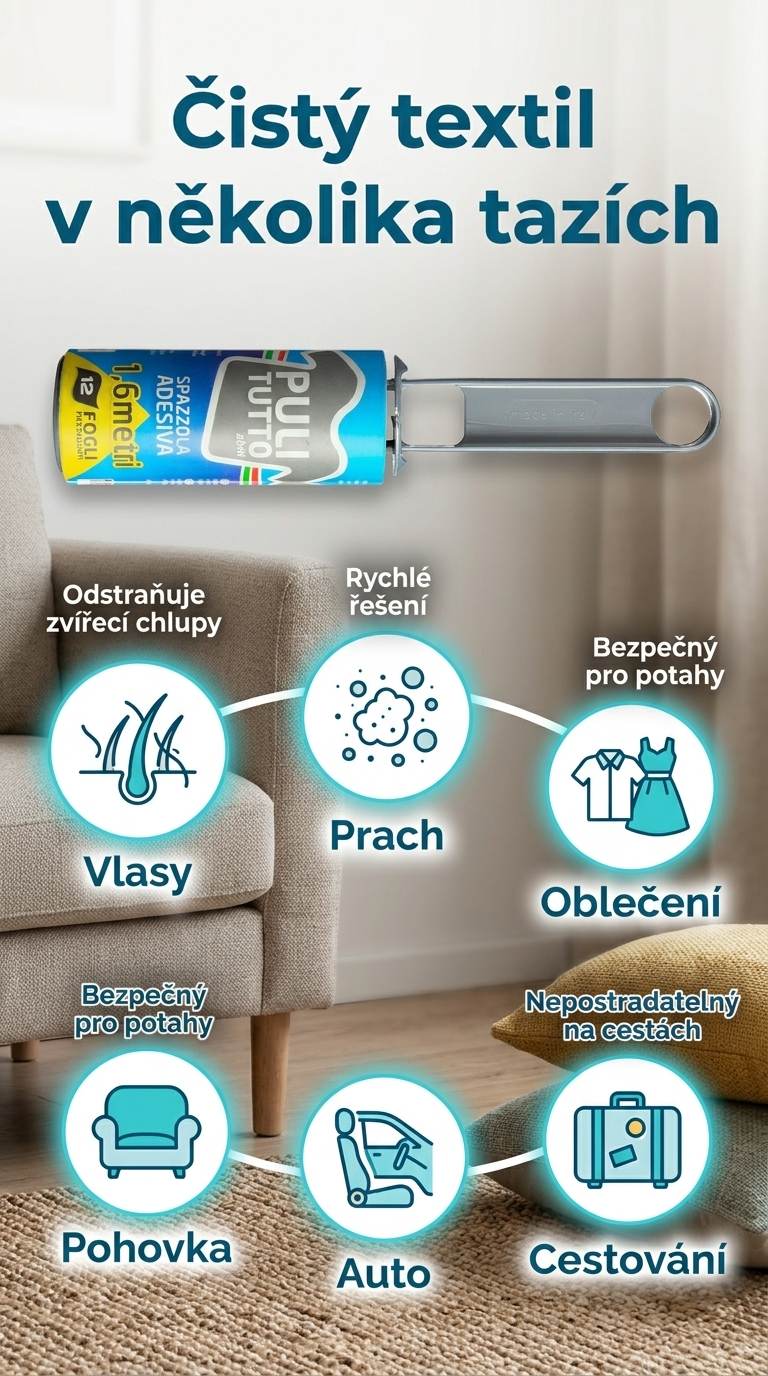 Puli Tutto lepicí váleček - mobilní infografika