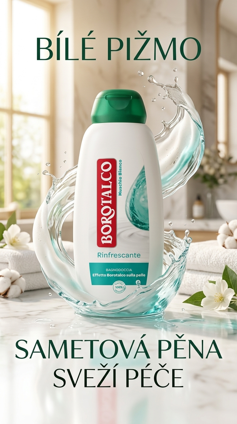 Borotalco sprchový gel Muschio Bianco - lifestyle poster