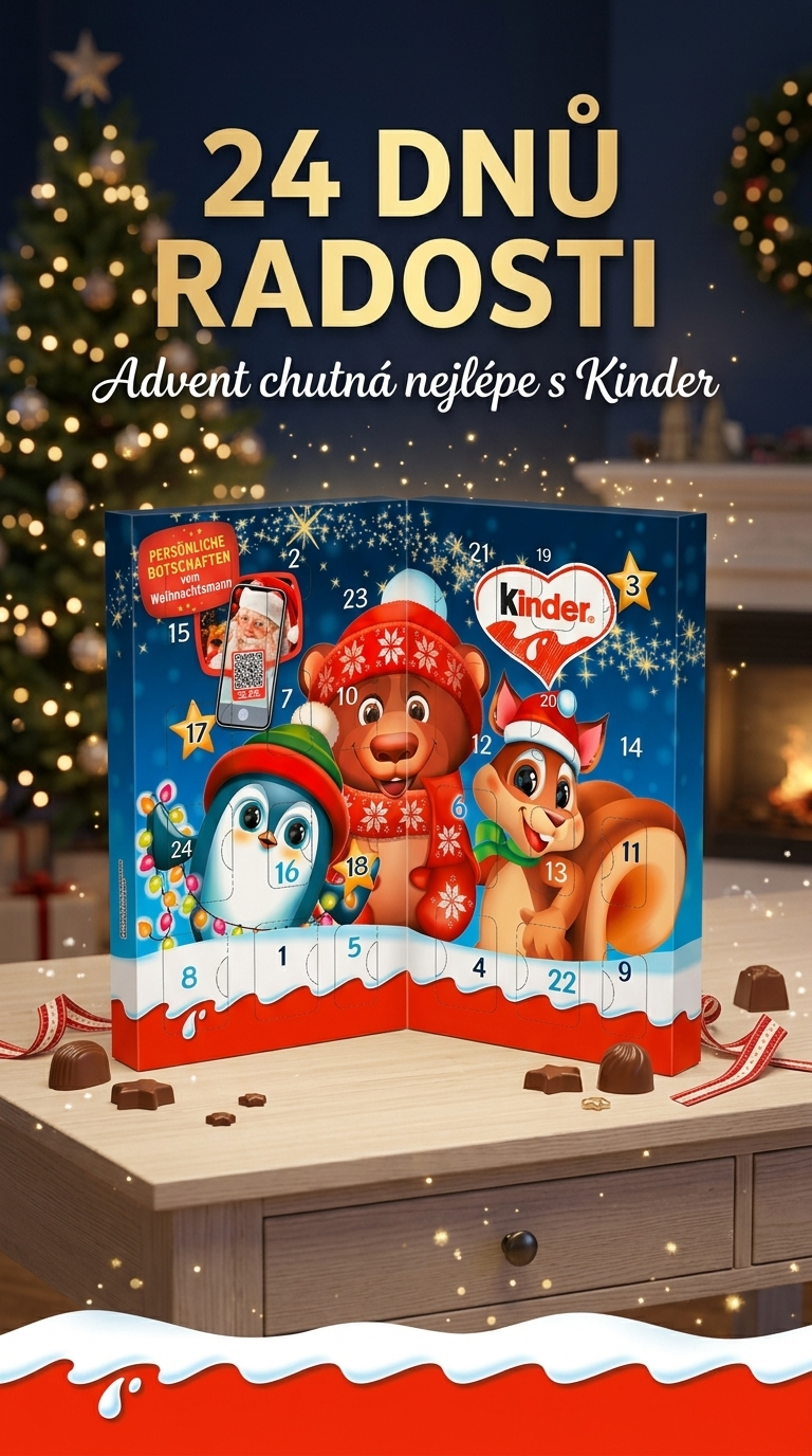 Kinder stolní adventní kalendář – vánoční lifestyle poster
