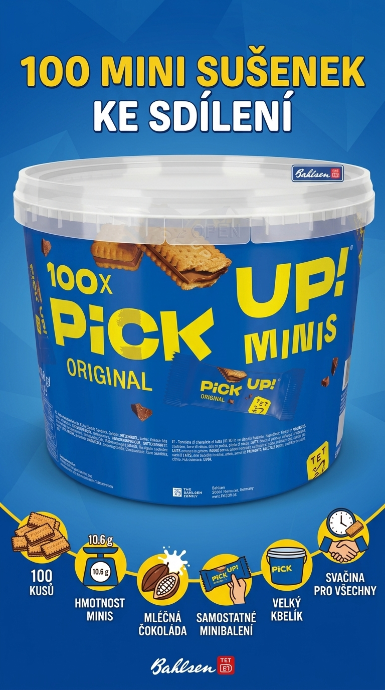 PiCK UP! Minis Original XXL kyblík - mobilní infografika
