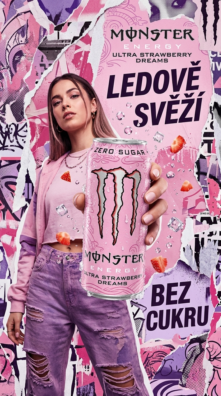 Monster Energy Ultra Strawberry Dreams - lifestyle poster