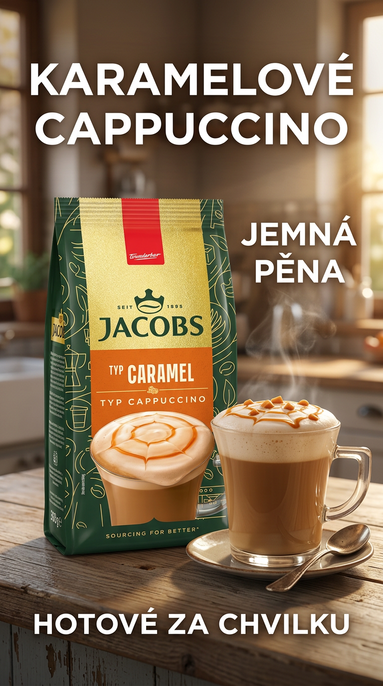 Jacobs Cappuccino Caramel instantní káva 360 g - lifestyle poster