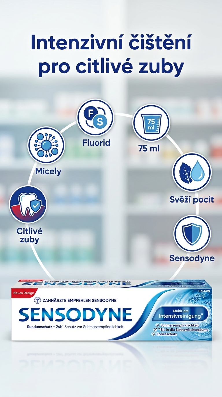 Sensodyne MultiCare intenzivní čištění - mobilní infografika