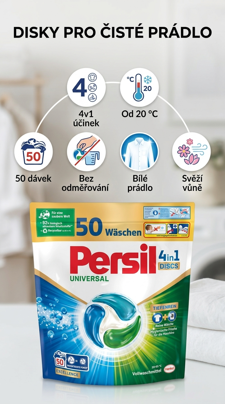 Persil DISCS 4v1 - mobilní infografika