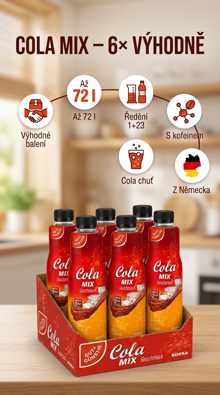 G&G Cola Mix sirup 6x500 ml - mobilní infografika