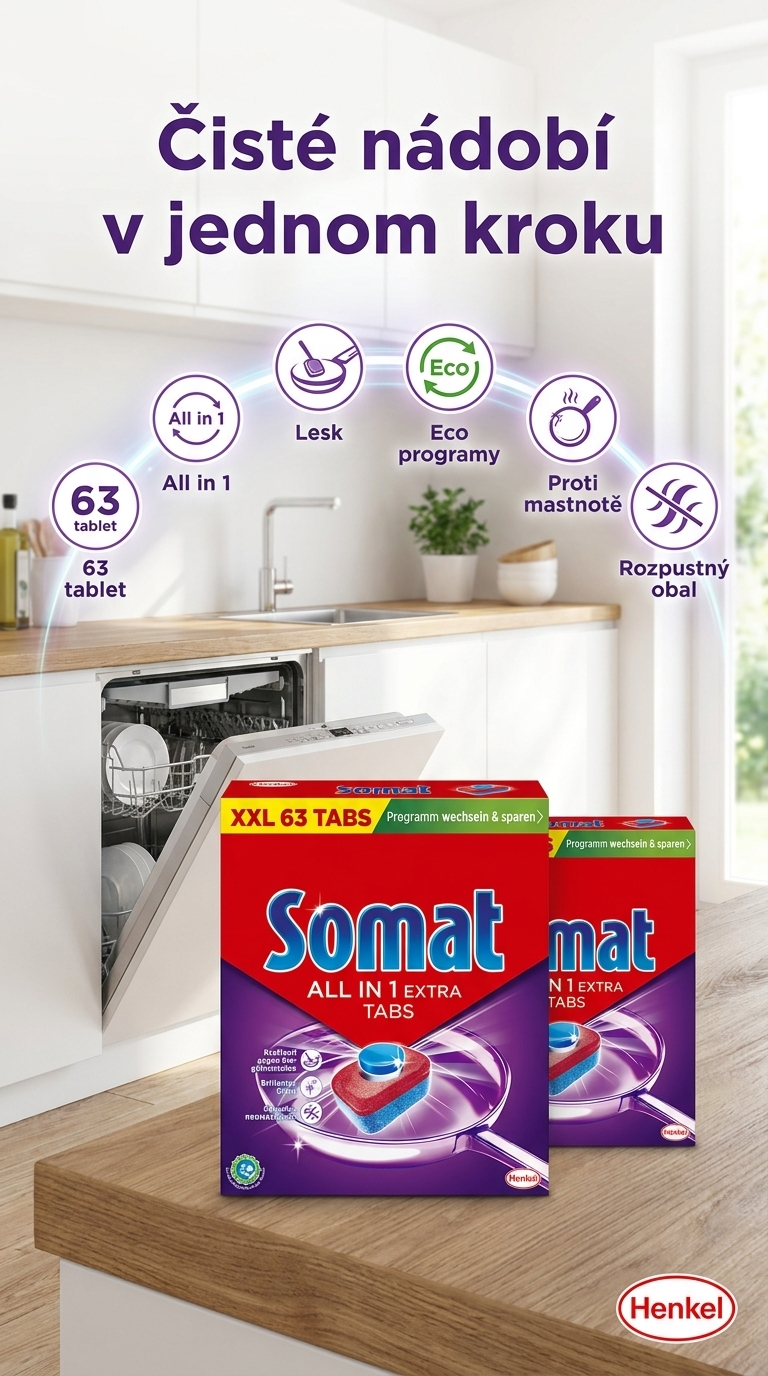 Somat Extra All in 1 tablety do myčky - mobilní infografika