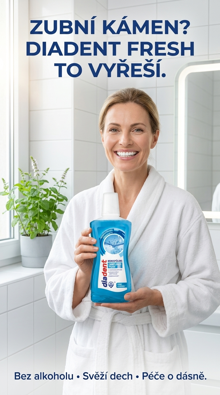 Diadent Fresh ústní voda – lifestyle poster