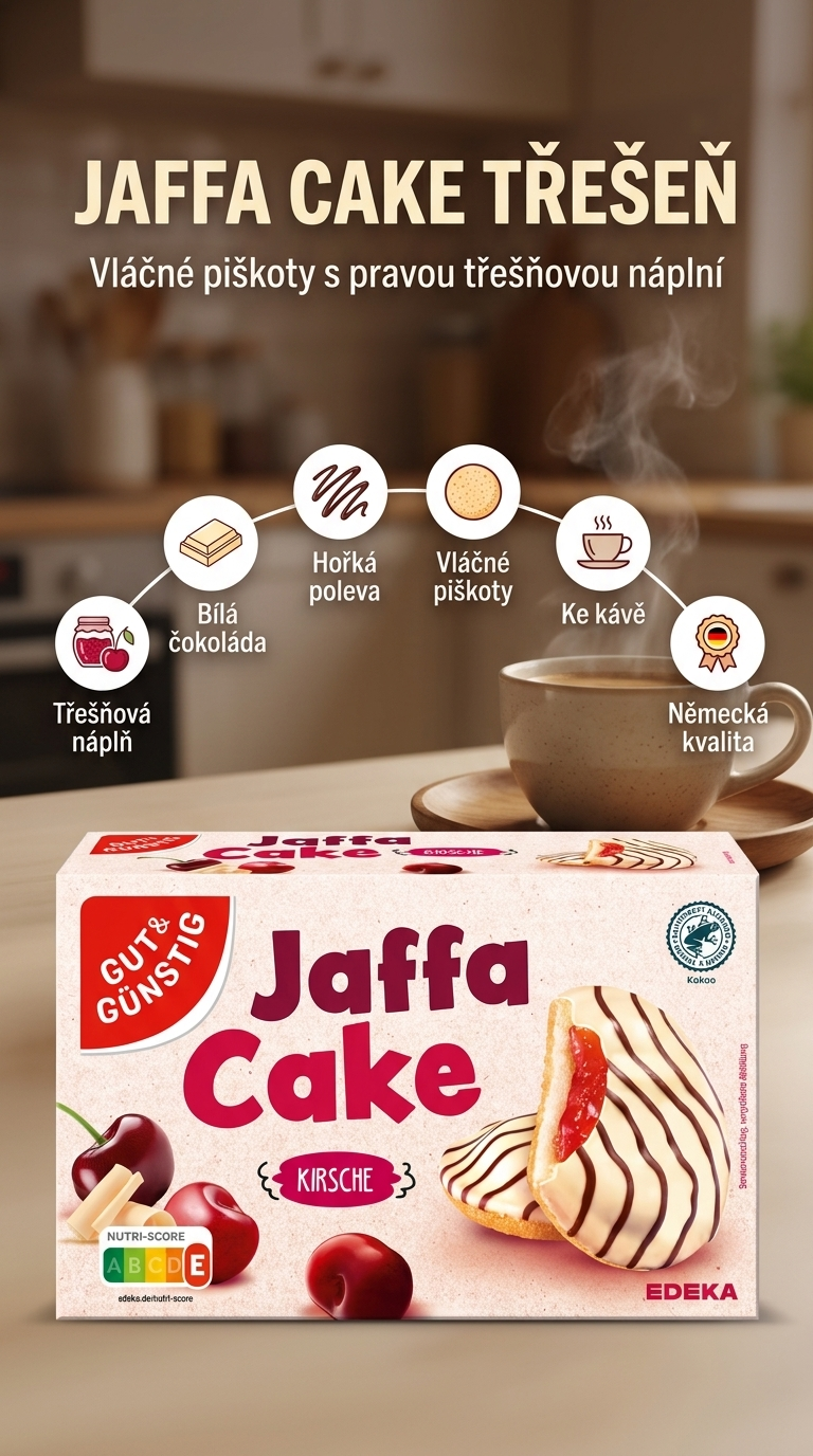 G&G Jaffa Cake třešeň - mobilní infografika