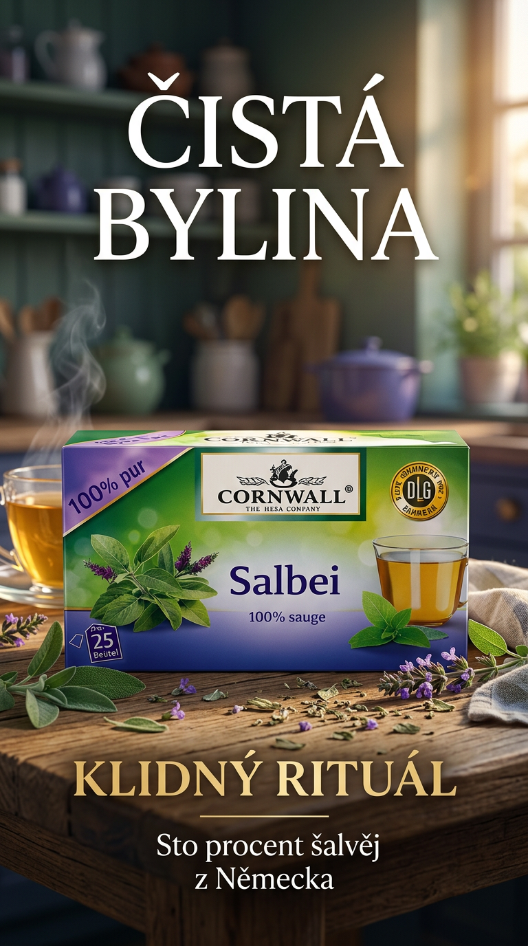 Cornwall bylinný čaj se šalvějí 100% 25 sáčků 50 g - lifestyle poster