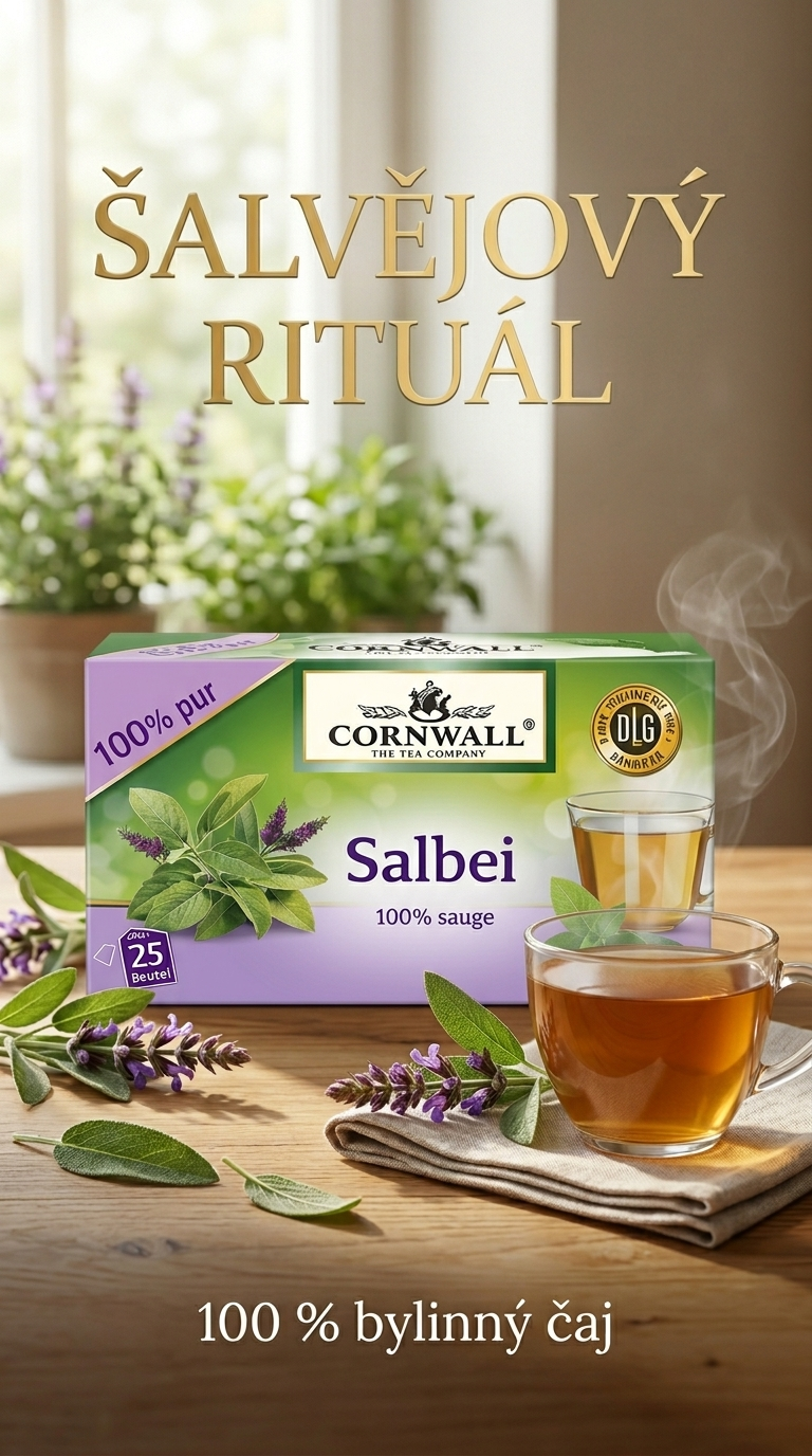 Cornwall bylinný čaj se šalvějí 100% 25 sáčků 50 g - lifestyle poster