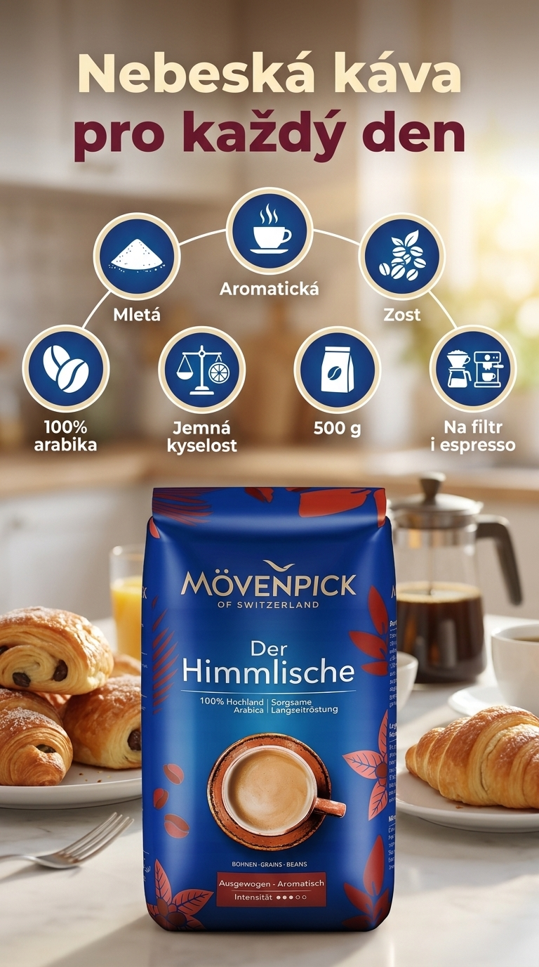Mövenpick Der Himmlische mletá káva 500 g - mobilní infografika