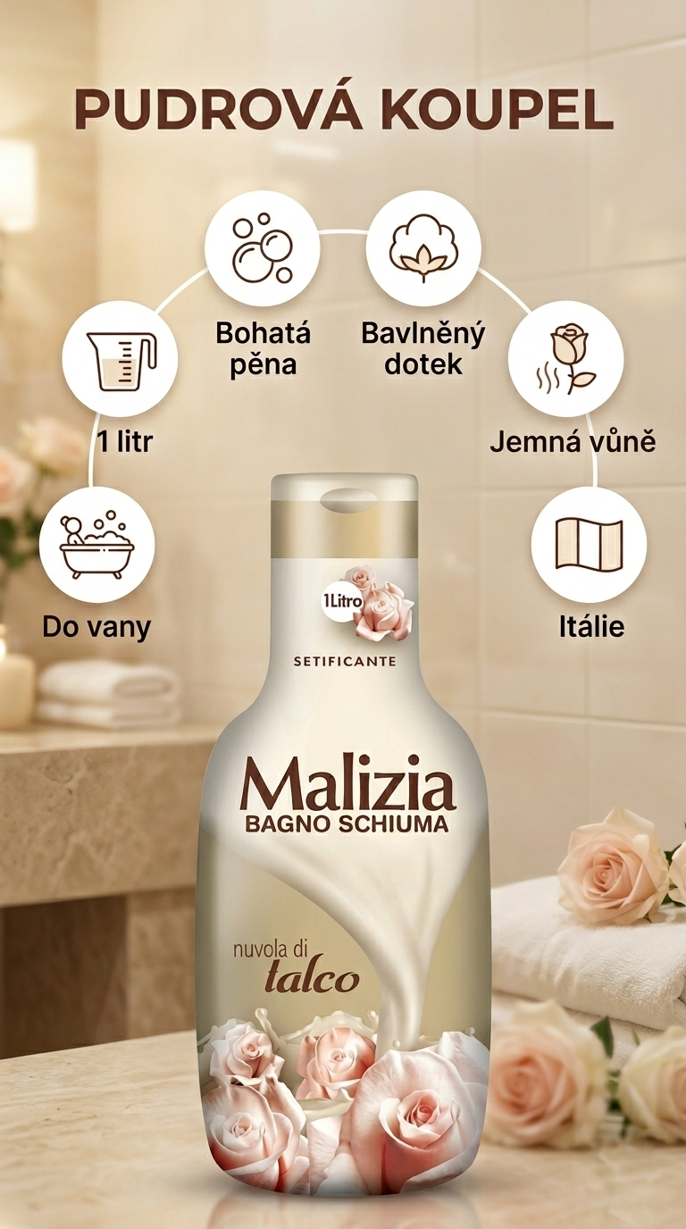 Malizia Muschio Talco - mobilní infografika