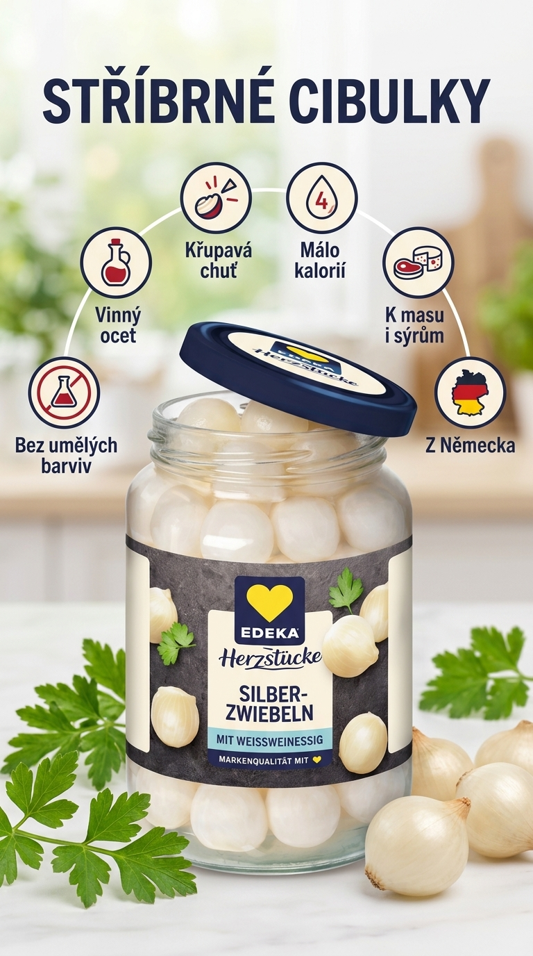EDEKA stříbrné cibulky - mobilní infografika