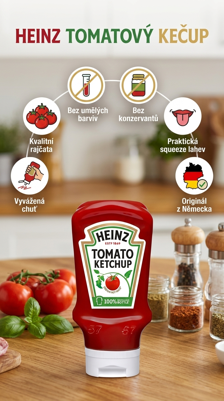 Heinz tomatový kečup 800 ml - mobilní infografika