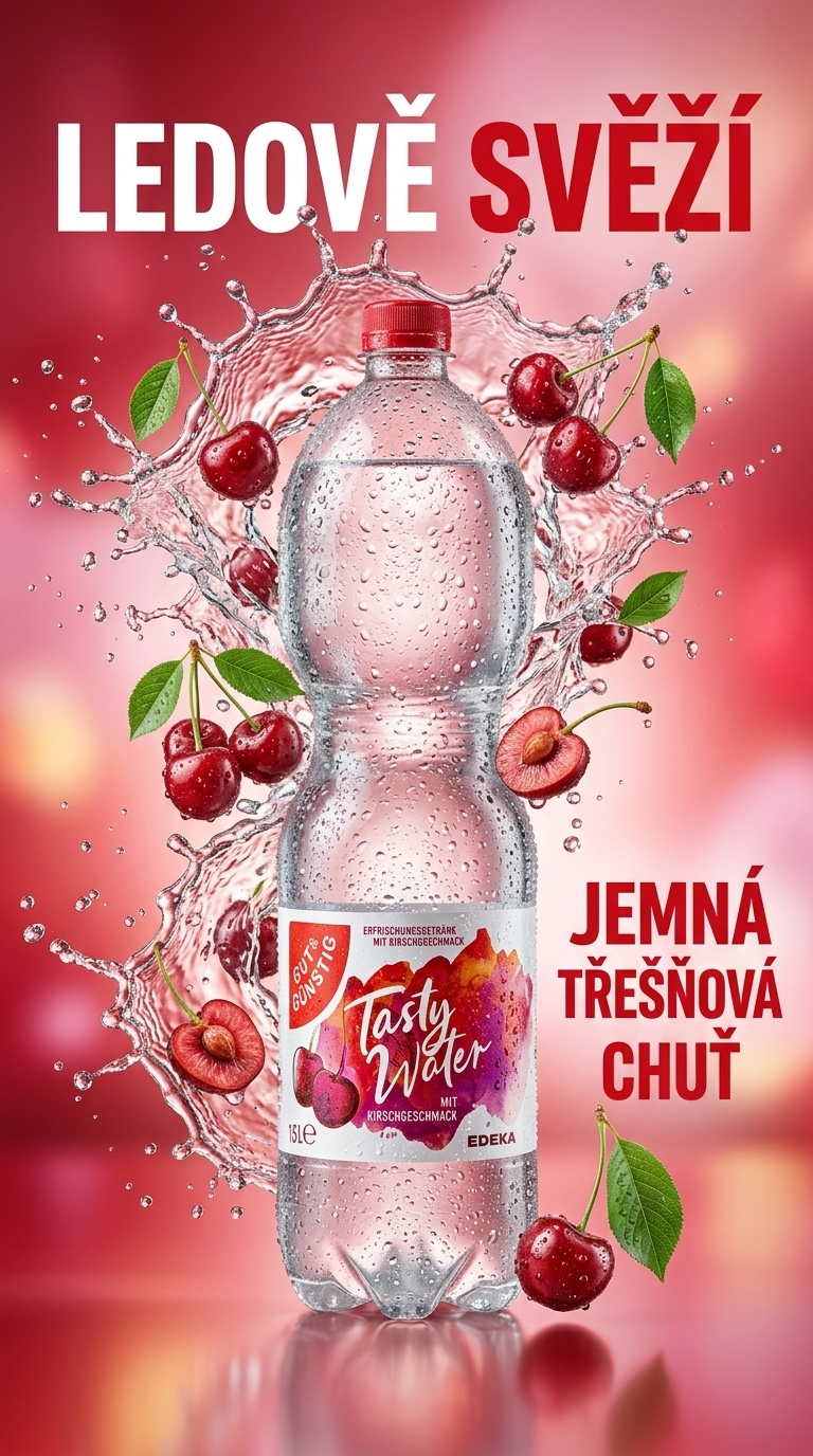 GUT&GÜNSTIG Tasty Water Kirsche 1,5 l - lifestyle poster