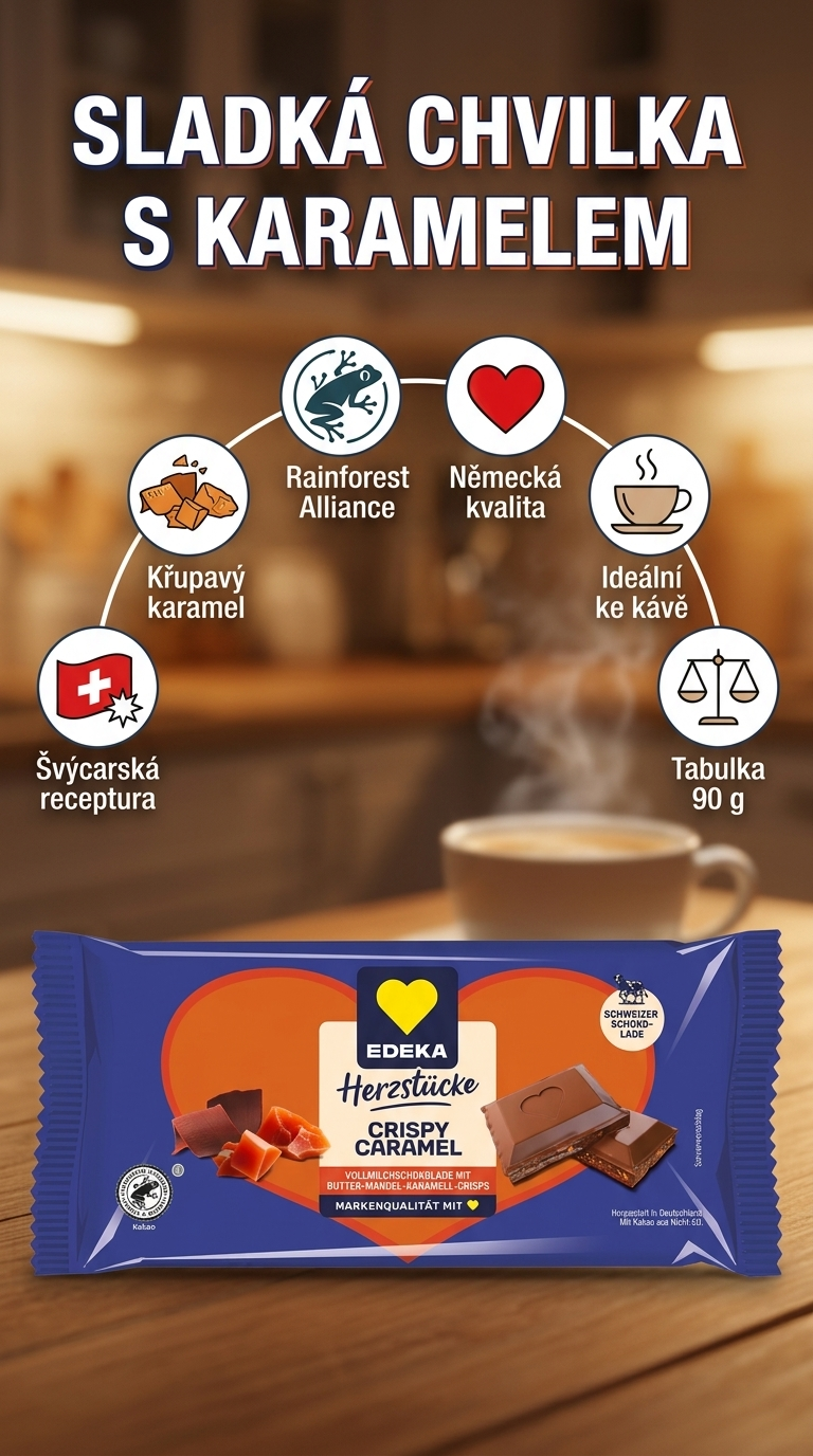 Edeka Herzstücke Crispy Caramel - mobilní infografika