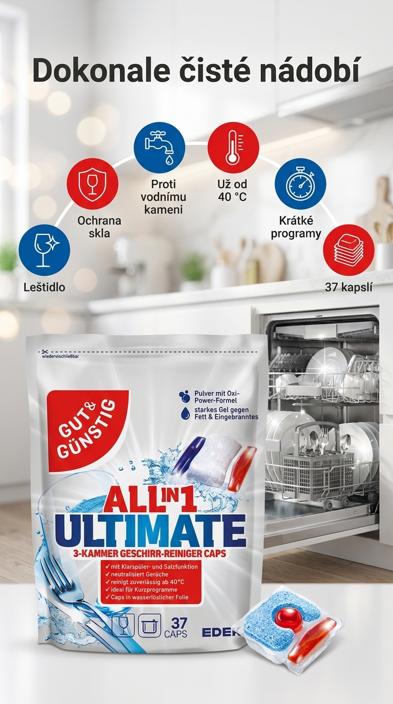 G&G All-in-1 Ultimate kapsle do myčky - mobilní infografika