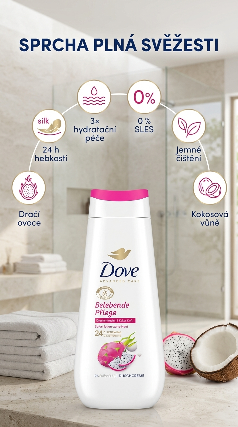 Dove Advanced Care Belebende Pflege - mobilní infografika
