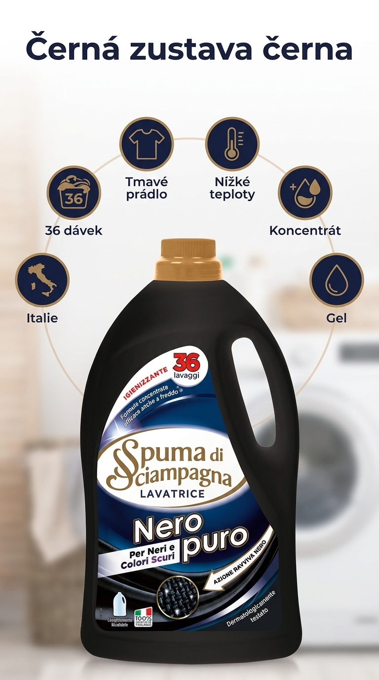 Spuma di Sciampagna Nero Puro - mobilní infografika