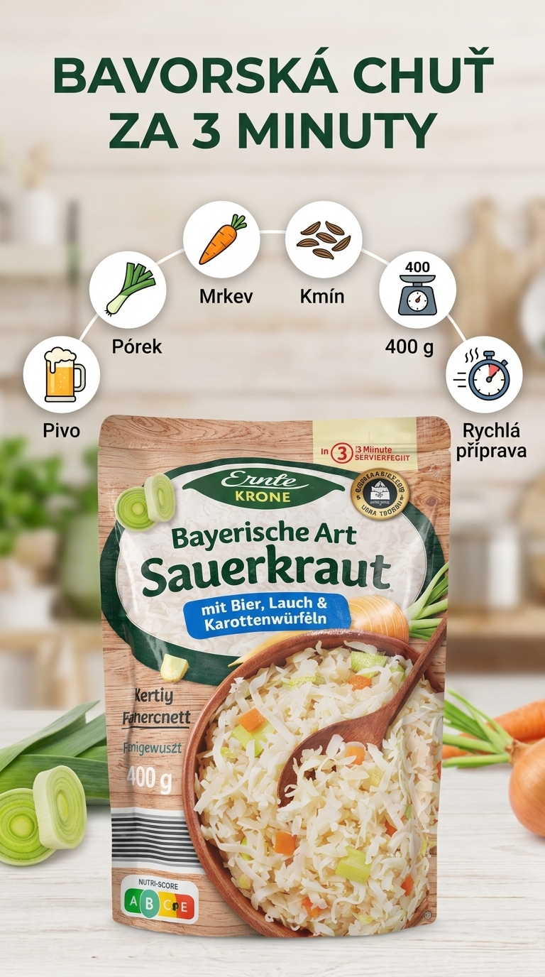 Erntekrone bavorské kysané zelí - mobilní infografika