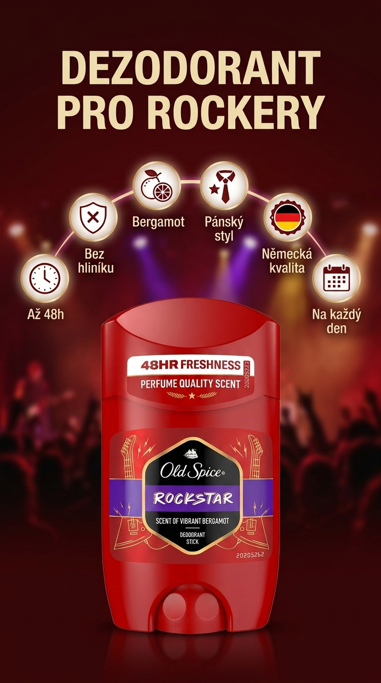 Old Spice Rockstar deostick - mobilní infografika