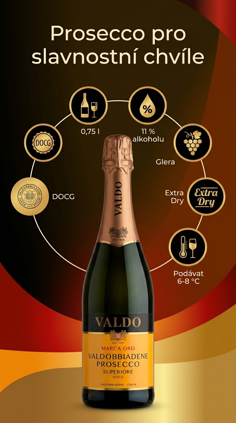 Valdo Marca Oro Prosecco - mobilní infografika