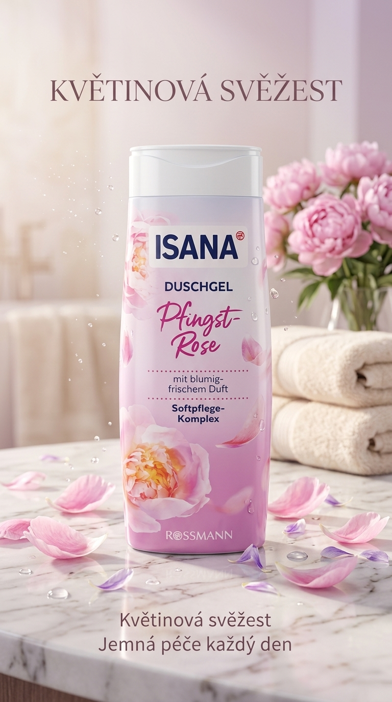 Isana sprchový gel Pivoňka 300 ml - lifestyle poster
