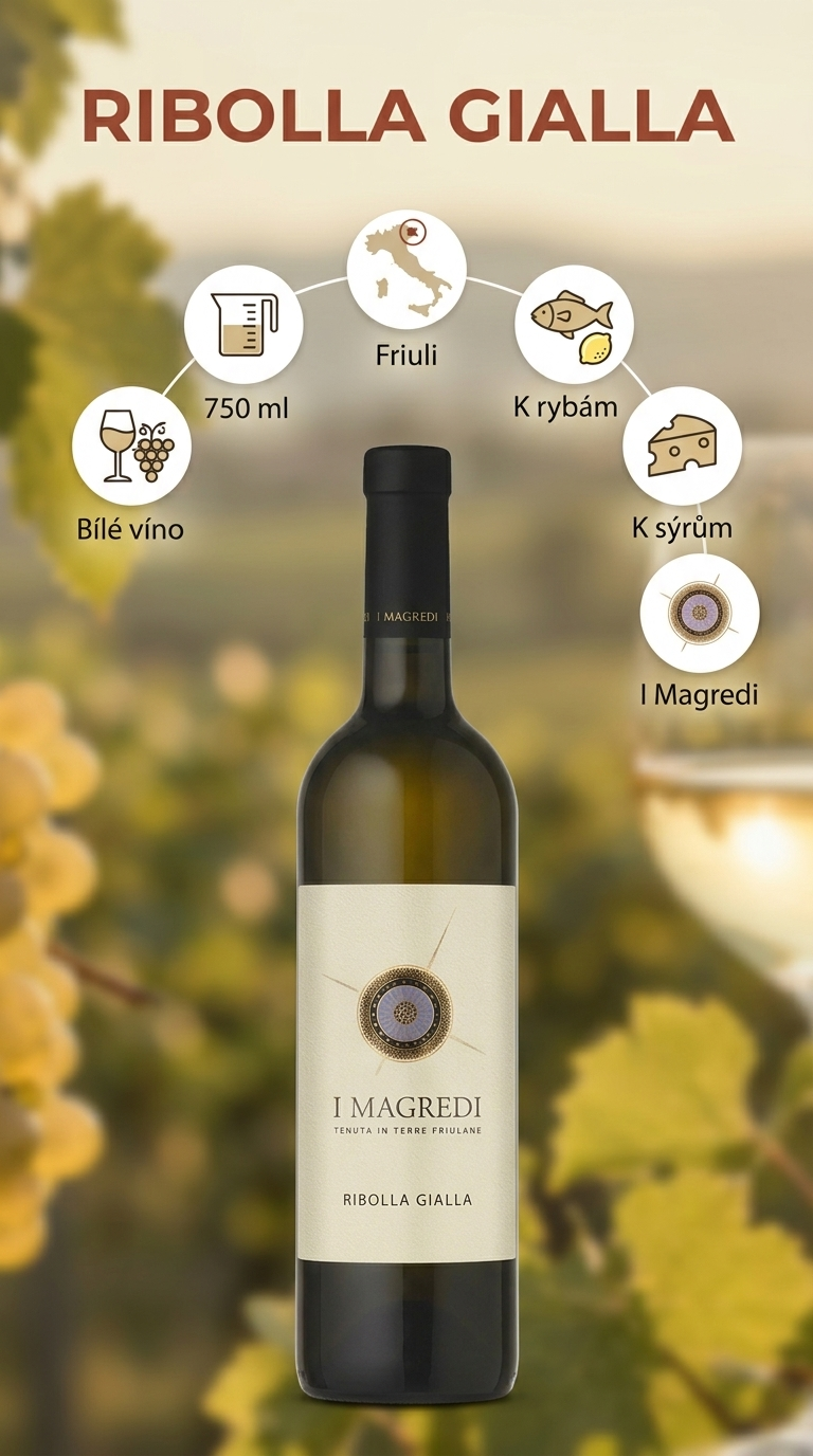 I Magredi Ribolla Gialla bílé víno 750 ml - mobilní infografika