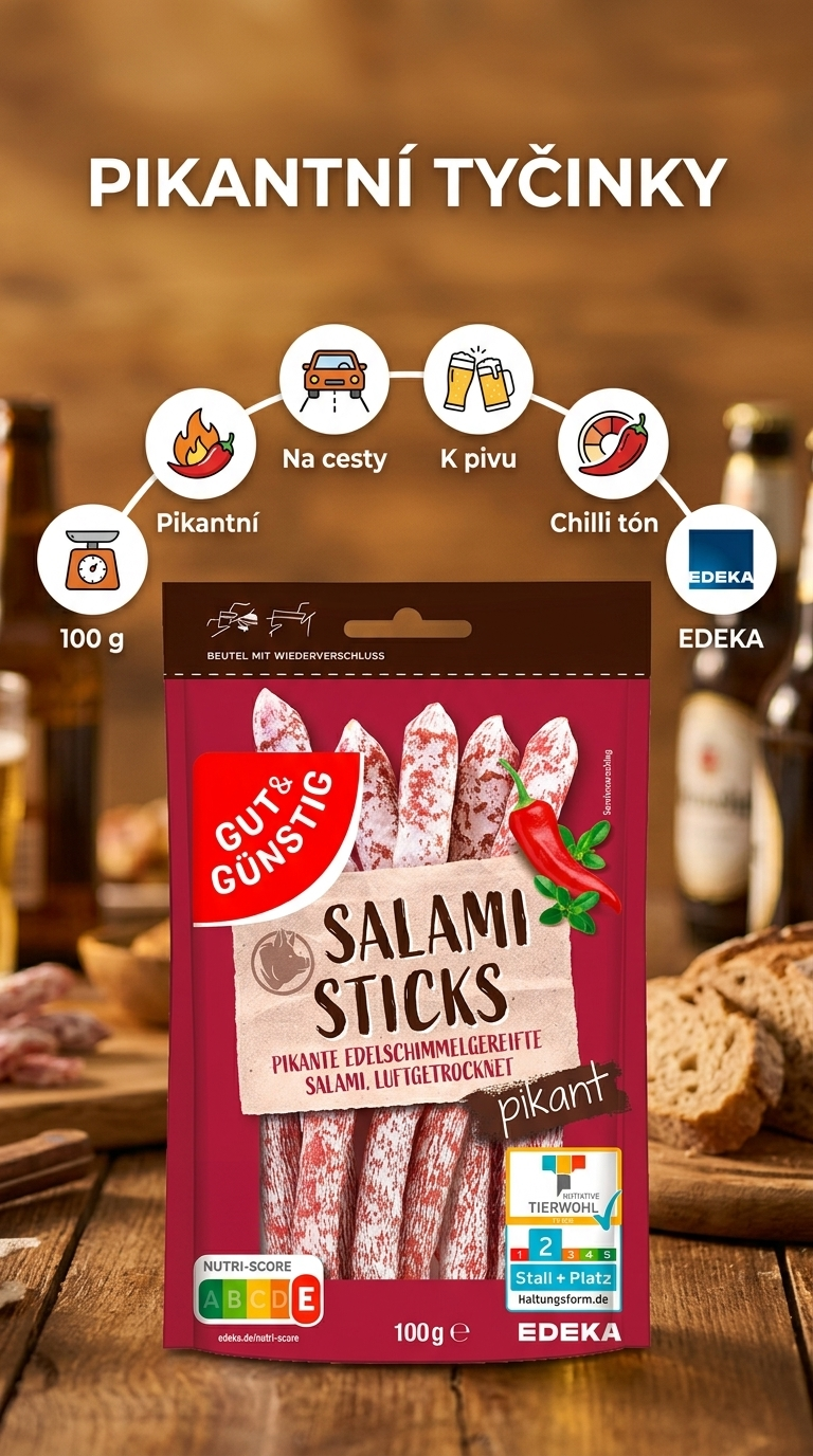 G&G Salami Sticks pikantní - mobilní infografika