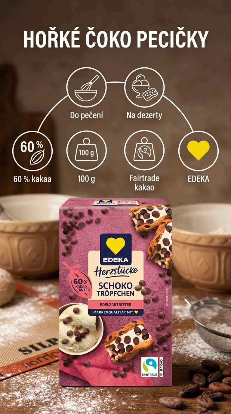 EDEKA Herzstücke čokoládové pecičky - mobilní infografika