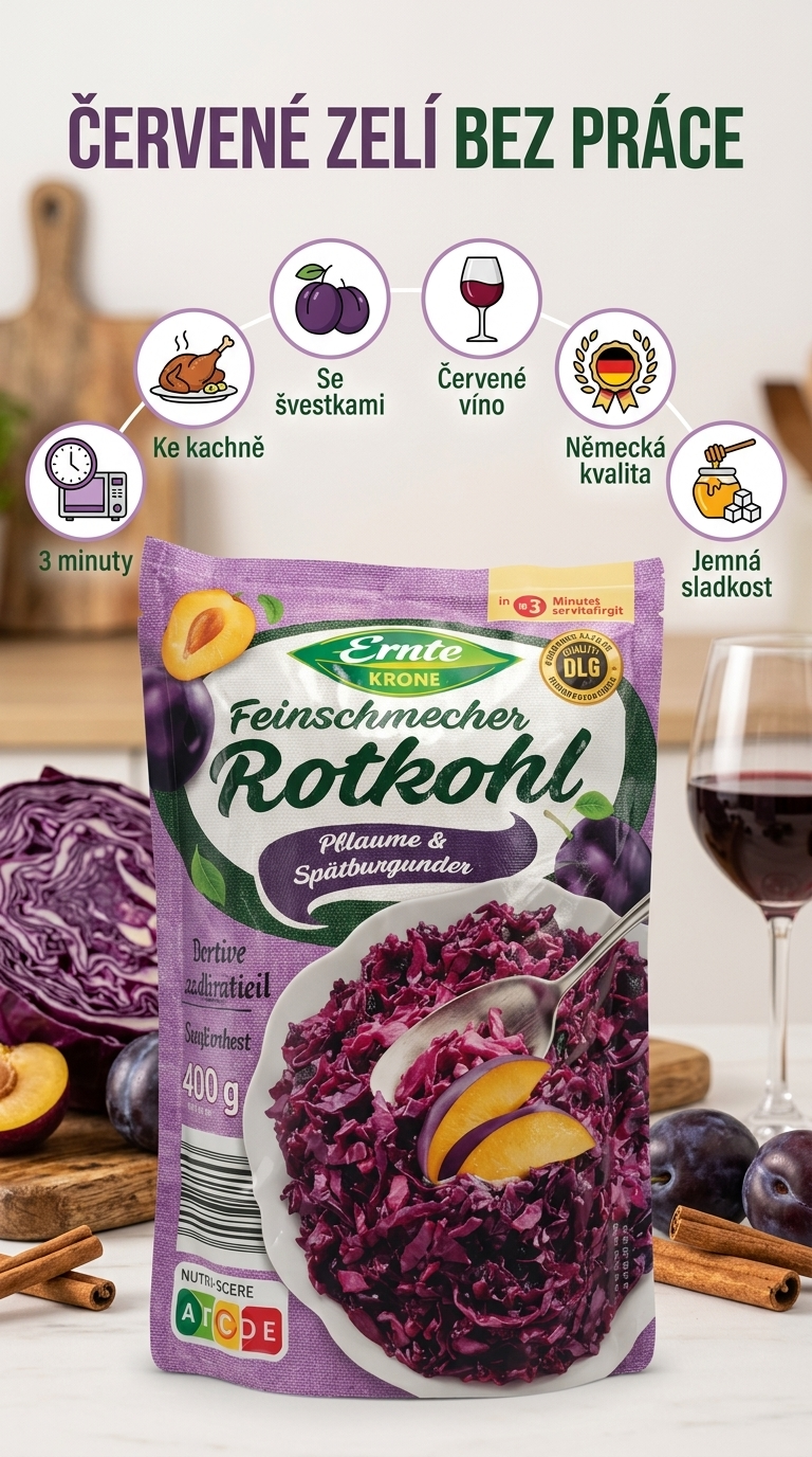 Erntekrone Feinschmecker červené zelí se švestkami - mobilní infografika