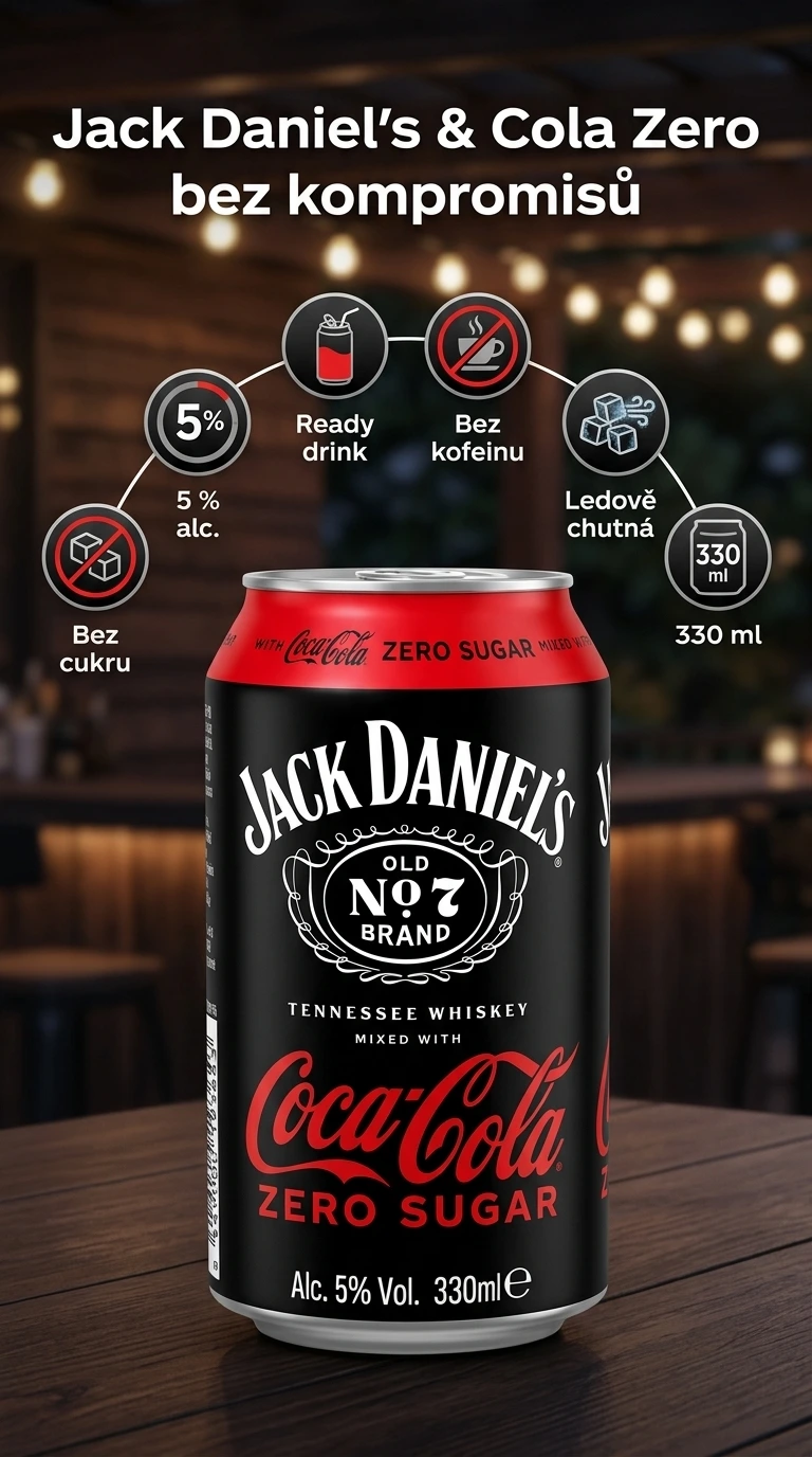 Jack Daniel's Tennessee Whiskey & Coca-Cola Zero - mobilní infografika