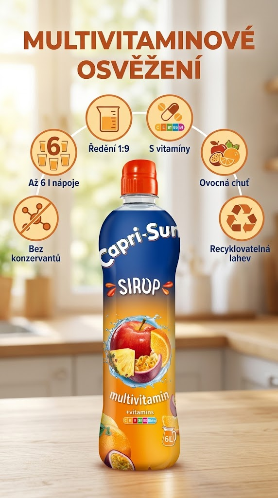 Capri-Sun multivitaminový sirup s vitamíny 600 ml - mobilní infografika