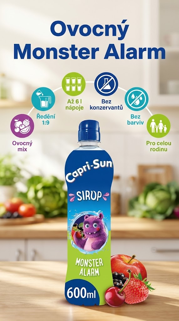 Capri-Sun ovocný sirup Monster Alarm 600 ml - mobilní infografika